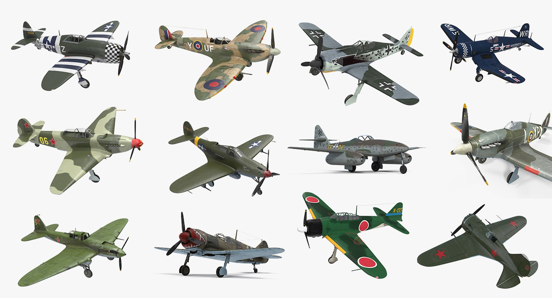 wwii fighter aircraft 3D model https://p.turbosquid.com/ts-thumb/sz/1EhadD/Hada8jvj/wwiifighteraircraftcollectionmb3dmodel002/jpg/1517012633/1920x1080/fit_q87/bcebcba25de10e435dd3de56e8c933781515d1c5/wwiifighteraircraftcollectionmb3dmodel002.jpg