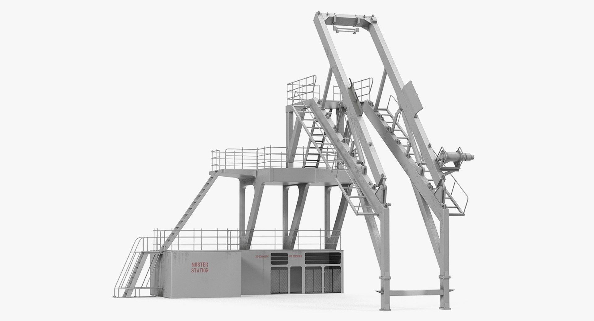 Lifeboat Launching Mechanism 3D model preview