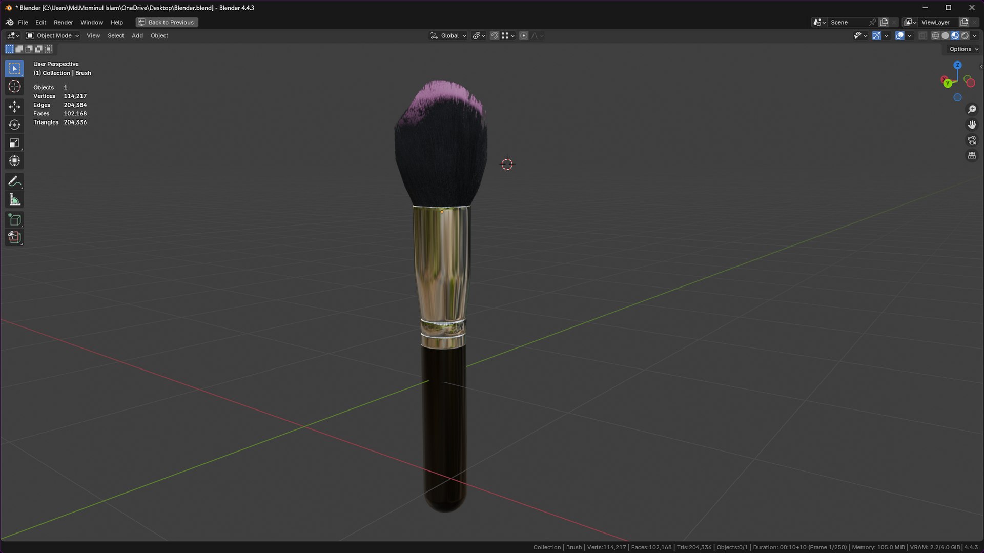 Make Up Brush PBR 21 model https://p.turbosquid.com/ts-thumb/sz/70MAbh/pd/screenshot20250621002527/png/1750443998/1920x1080/fit_q87/9f991e93e100a7428198e1bf3b39c3b6f759525e/screenshot20250621002527.jpg