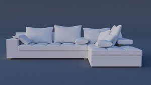Modern L Shaped Sofa  Interior Furniture 3D Model  PBR 3D model