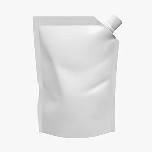 Blank Pouch Bag With Corner Spout Lid Mock Up 01