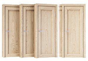 Interior and Exterior Wooden Door Set V2 3D model