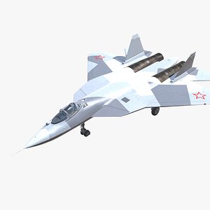 SU-57 Felon Jet Fighter Aircraft Low-poly 3D model