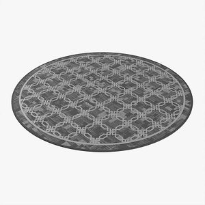 3D Round Bath Mat with Pattern model