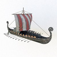 Viking ship drakkar 3d model