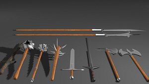 Melee weapons 10 models for games