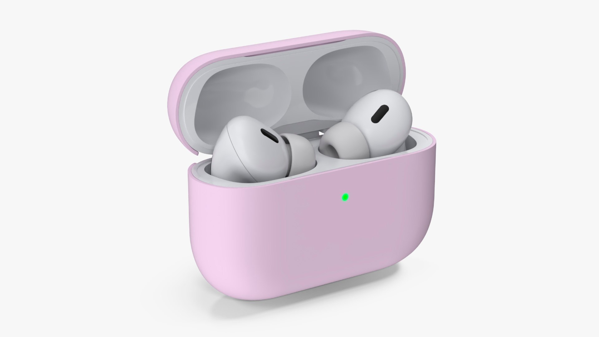 Apple AirPods Pro 2 USB-C with Silicone Case Pink 3D model preview