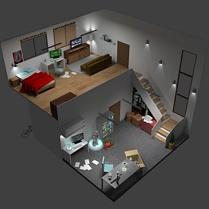 2 floors Isometric Room