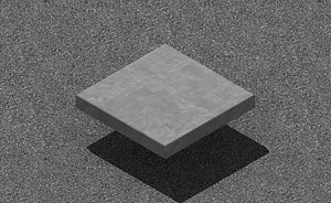 Concrete Paving Slab 40x40 cm Bevel Low Poly 3D