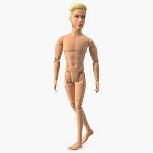 3D model Barbie Ken GTD90 Walking Pose Fur