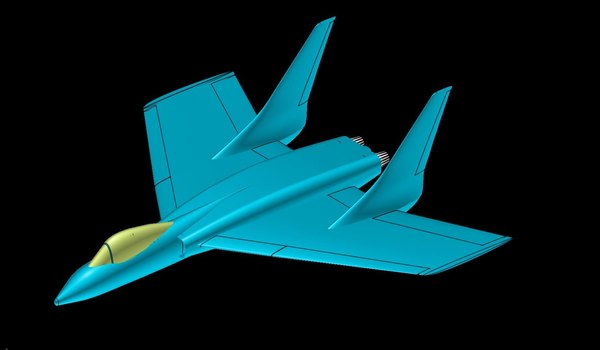 Vought F7U-3 Cutlas REV Aircraft Solid Assembly Model model