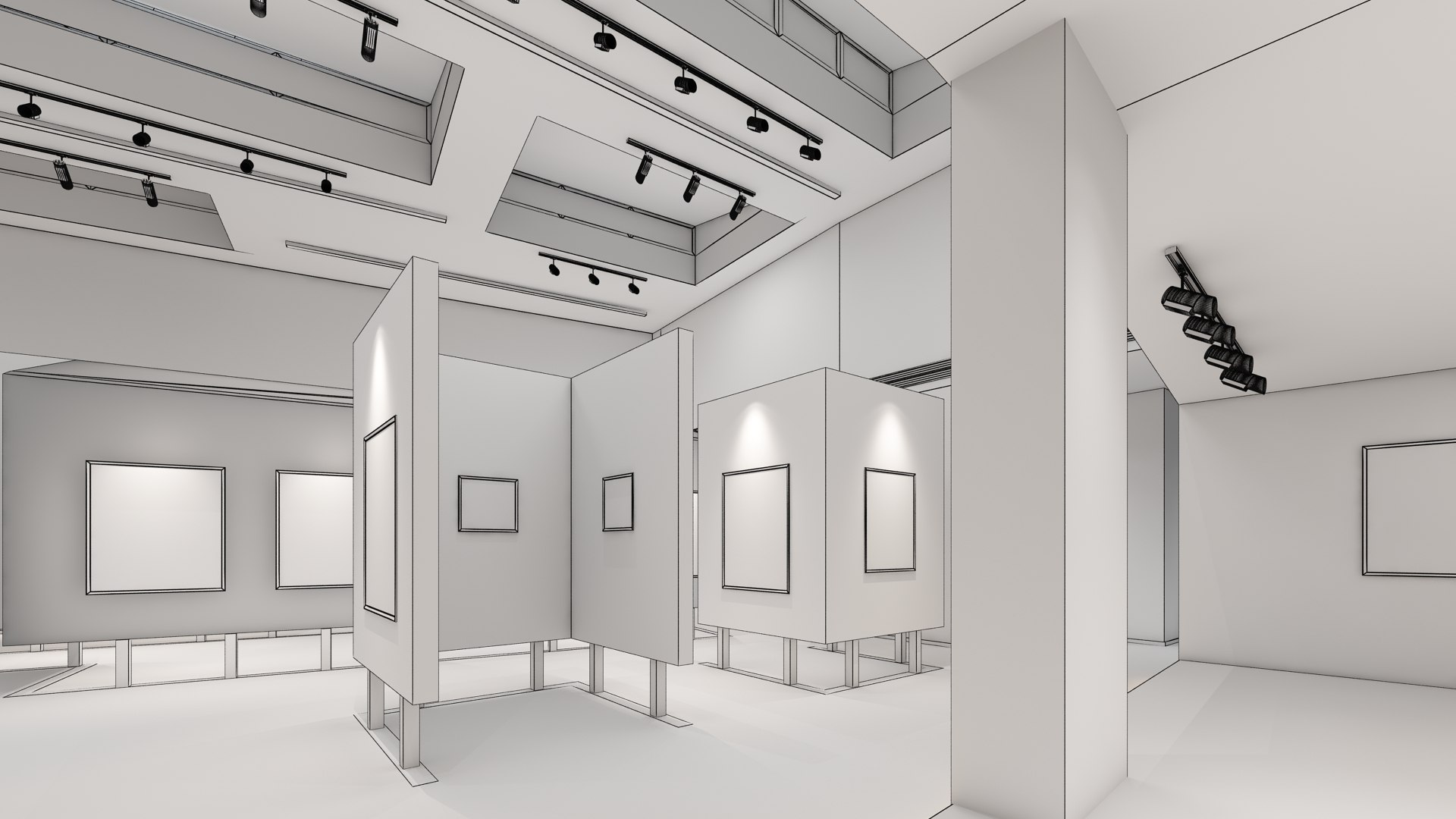 Modern Art Gallery 01 Model - TurboSquid 2195913