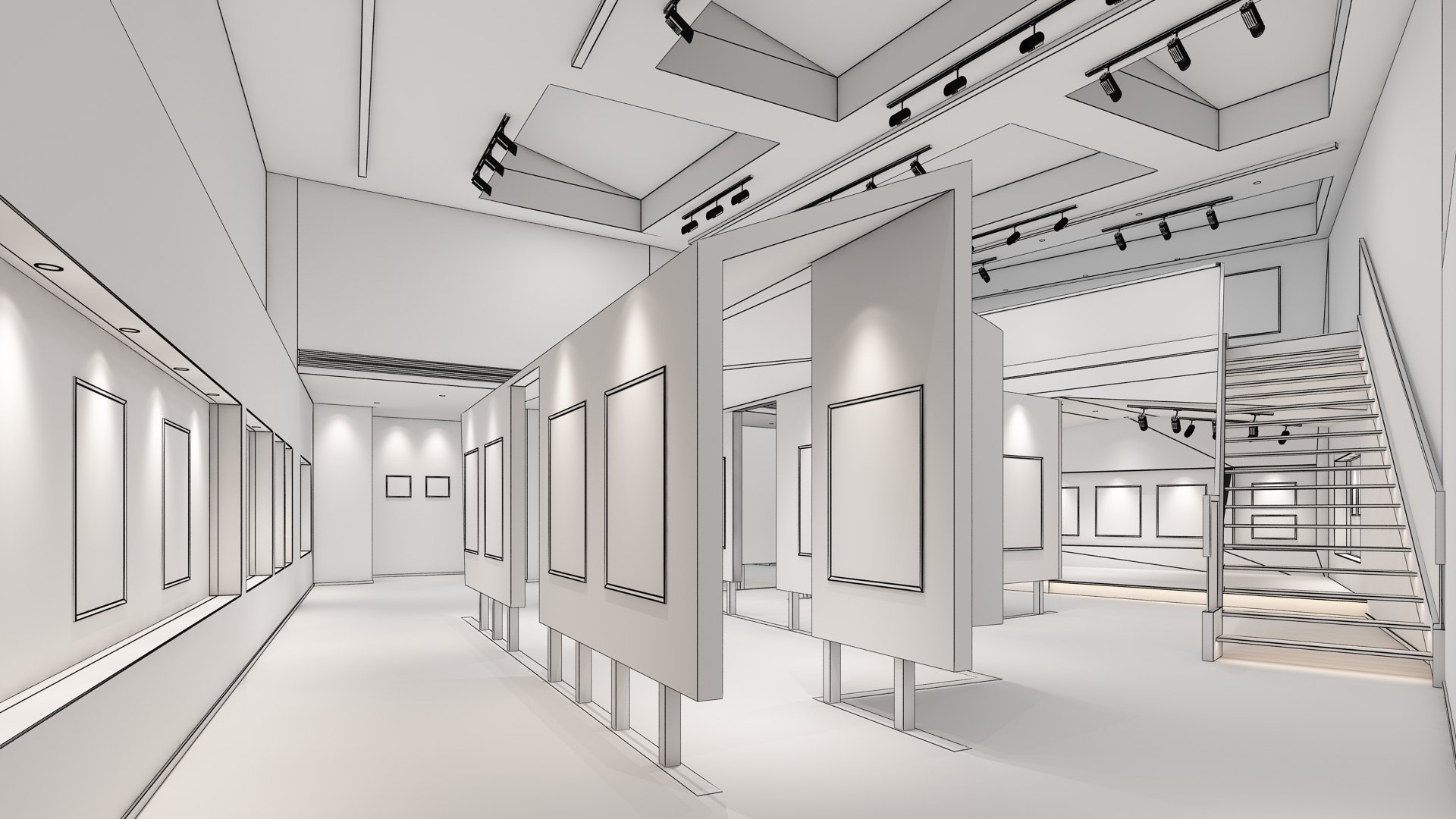 Modern Art Gallery 01 Model - TurboSquid 2195913