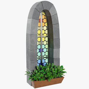 Stylized Old Castle Window V3