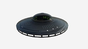Alien Spaceship UFO B03 Dark Steel - Sci Fi Spacecraft Design 3D