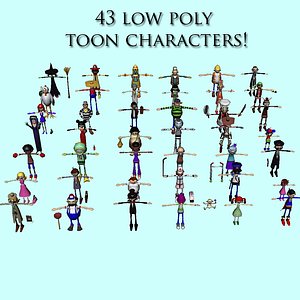 43 cartoon characters 3d 3ds