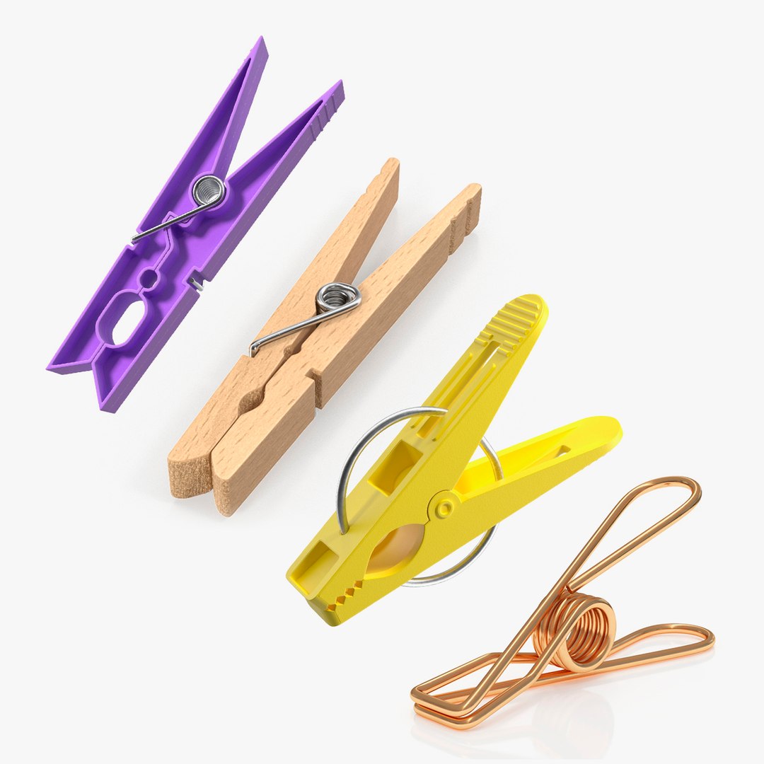 Clothespins Collection 31 3D model preview