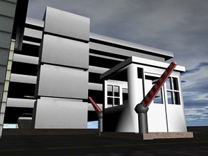 military base gate 3d model