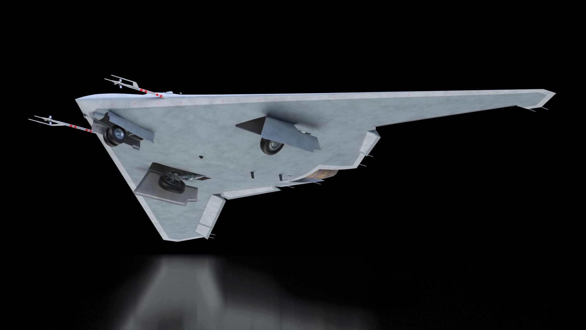 Russian Heavy Strike Unmanned Bomber S-70 Okhotnik Rigged for Maya 3D model preview