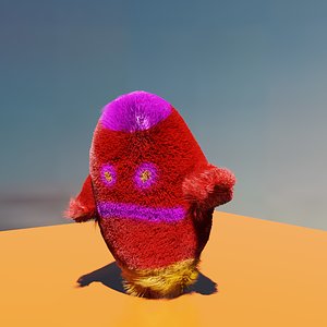 3D rigged hair fur