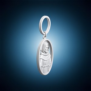 3D Saint Francis Oval Keychain 3D Printable Model model