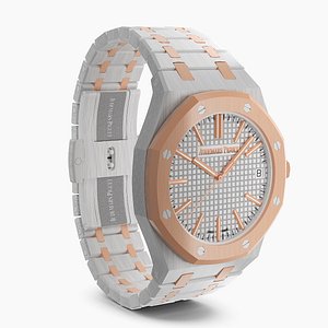 Audemars Piguet Royal Oak Silver-Toned Two-Tone Grande Tapisserie