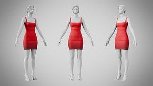 Dress 52 Alabama Crimson 3D model