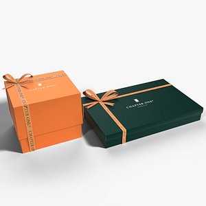 3D Chocolate Box Set with Ribbon Packaging