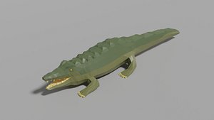 3D model animal reptile crocodile