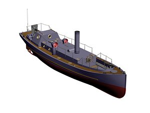 Russian military steam boat, 19th century