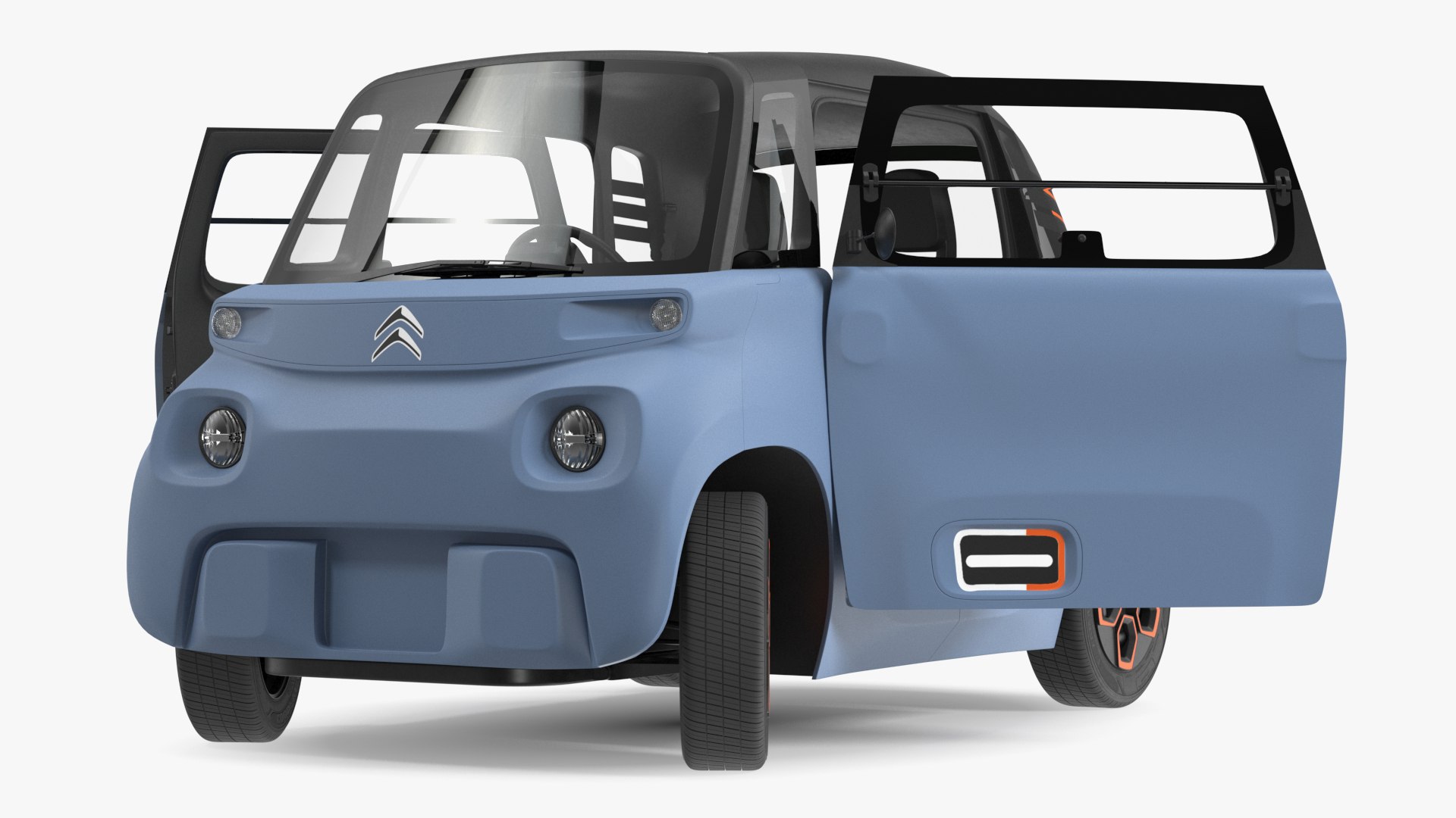 Electric Car Citroen Ami Rigged for Maya 3D model preview