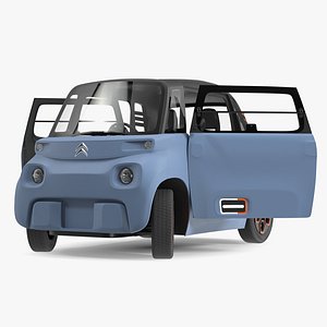 Electric Car Citroen Ami Rigged for Maya