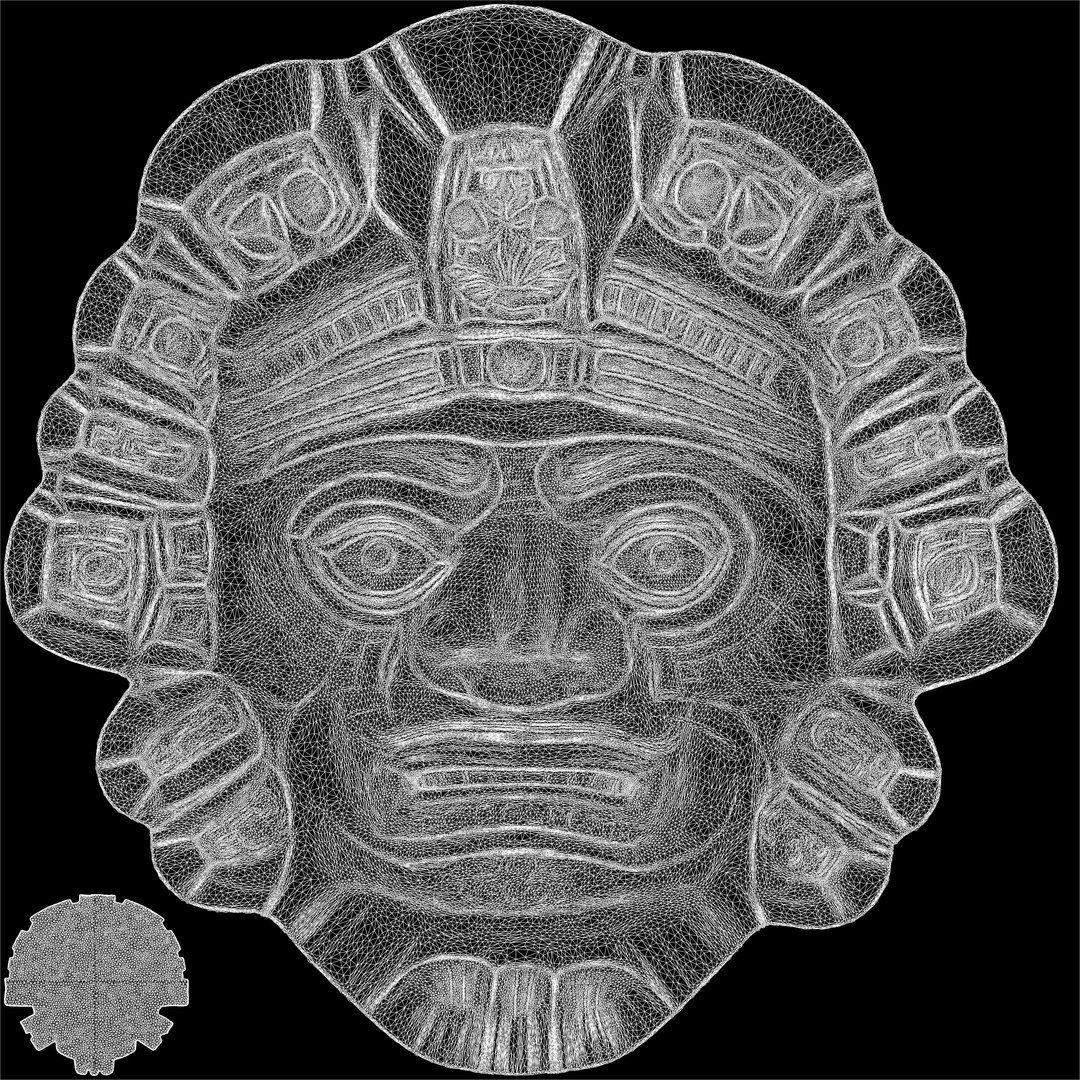 3D Model 4 Mayan Mask Reliefs Collection 2 - TurboSquid 2288837