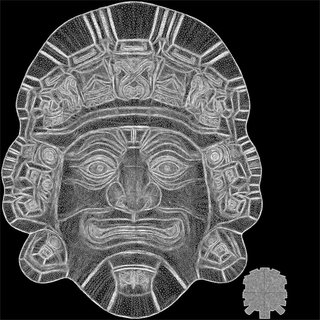 3D Model 4 Mayan Mask Reliefs Collection 2 - TurboSquid 2288837