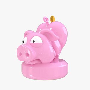 3d funny piggy bank model
