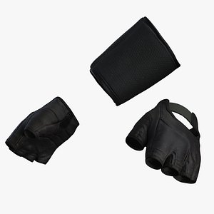 Military Combat Gloves and Arm Protector  Realistic Low Poly Asset 3D