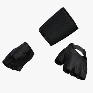 Military Combat Gloves and Arm Protector Realistic Low Poly Asset