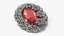 Vintage Silver Brooch with Gemstones