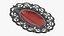 Vintage Silver Brooch with Gemstones