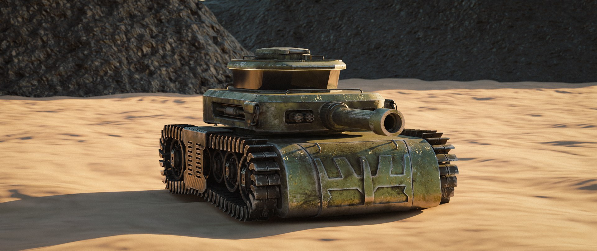 3D Low Poly Military Tank Game Asset Model With PBR Texture Model ...