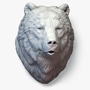 3D bear grizzly head sculpture