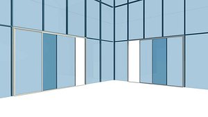 3D Double Sliding Door Curtain Wall Panel