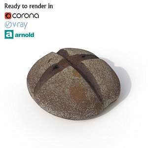 3D bread photogrammetry arnold model