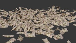 3D Fifty Dollar Currency Stack