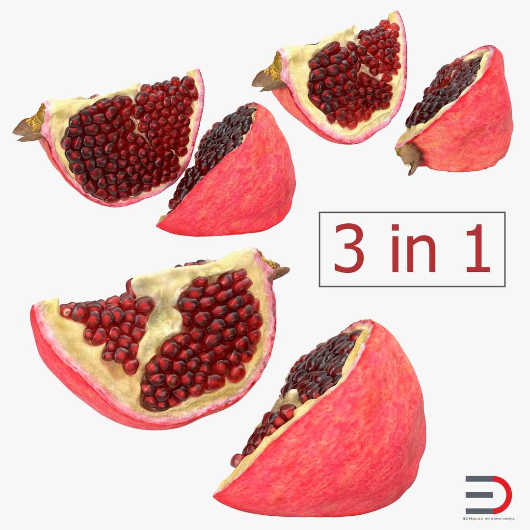 Sliced Pomegranate Collection 3D model preview