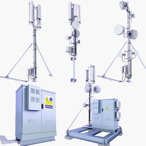 4 Roof Cell Phone Towers and Base Station Box SET