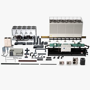 3D Air Conditioner Set 01 model