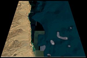 3D model Mecca Red Sea n19 e37 topography Saudi Arabian