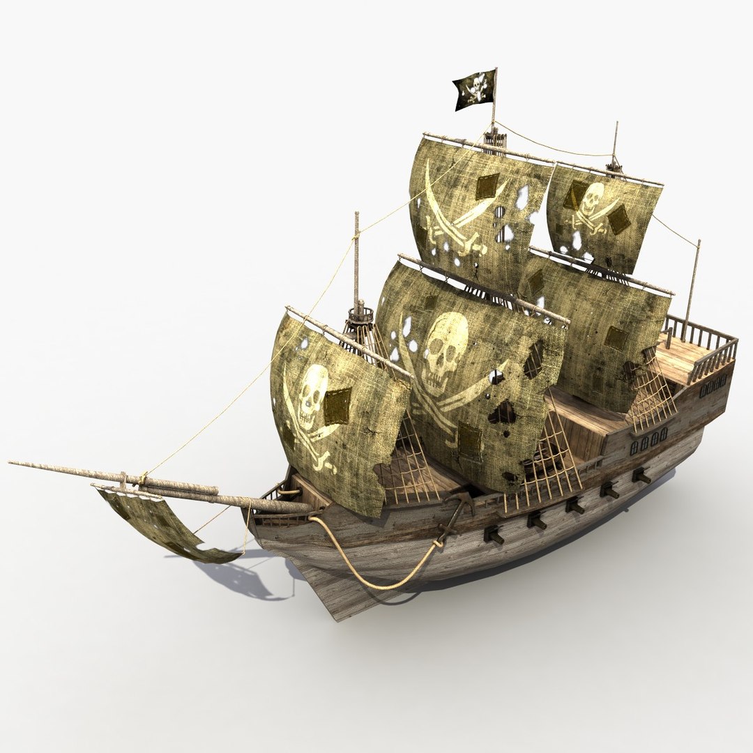 ship old pirate 3d model