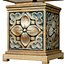 Mesilla de noche oriental árabe de madera envejecida, lámpara de mesa oriental, modelo 3D